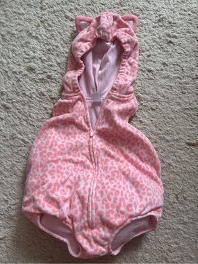 Carters baby pink leopard fleece costume